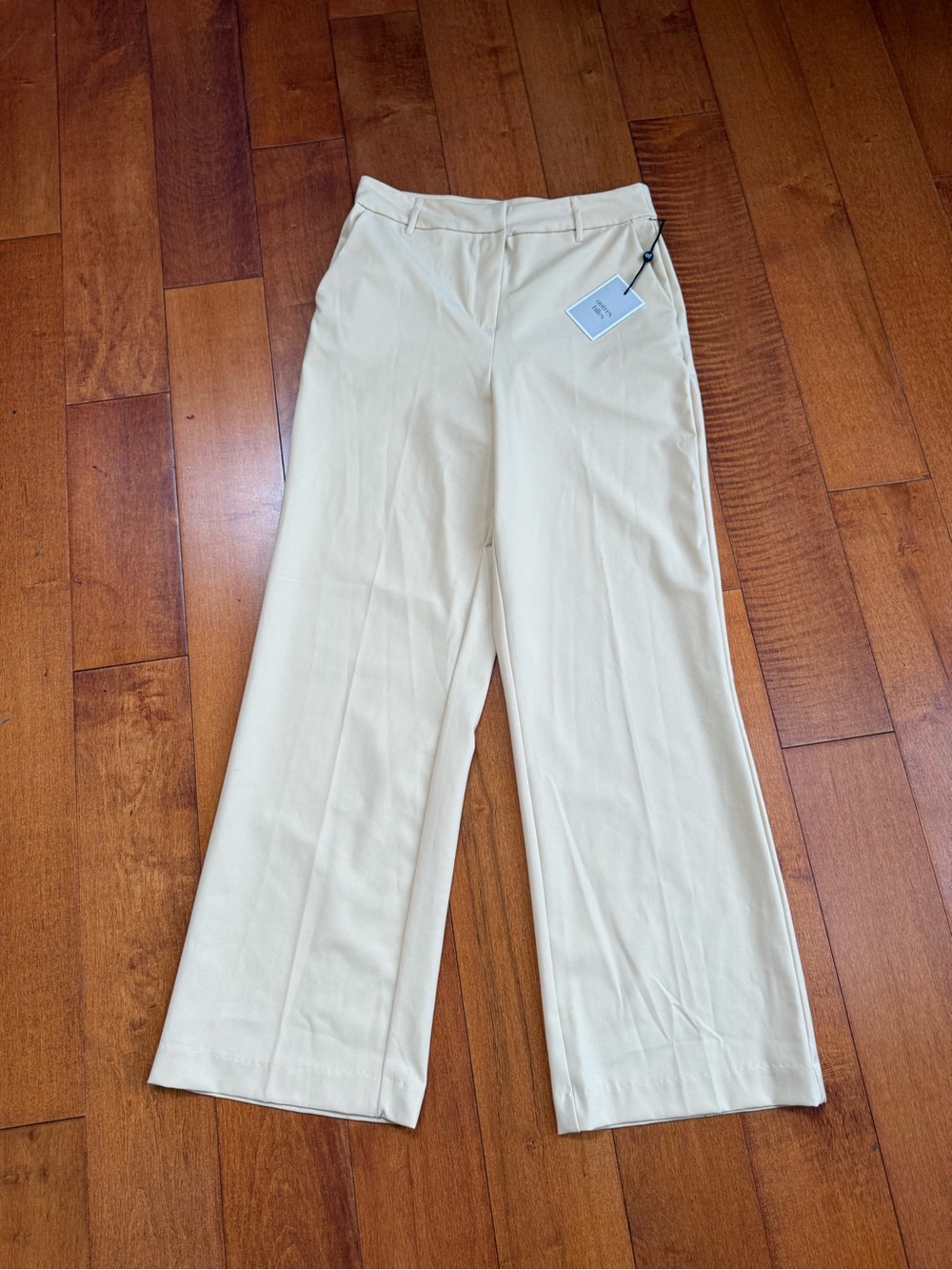 NWT AUTRES FILLES High-Rise butter Cream yellow Wide-Leg trouser Pants sz S